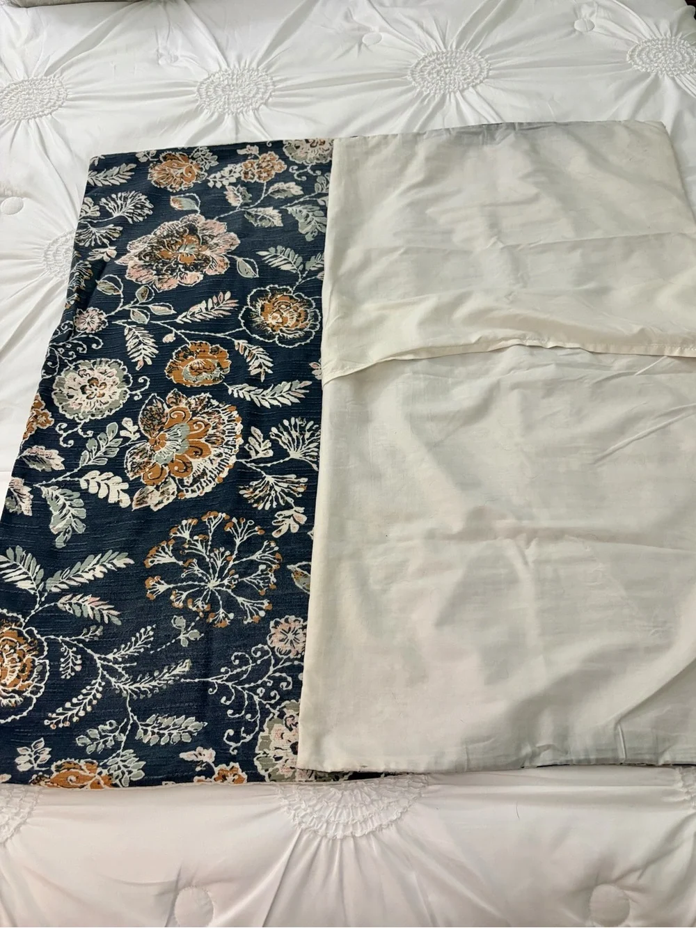 Threshold Navy Blue Bohemian Floral Cotton Blend Rectangular Shams